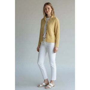 Fresh Produce Chenille Retro Jacket Yellow  Cotton Boxy Beach USA Medium VTG